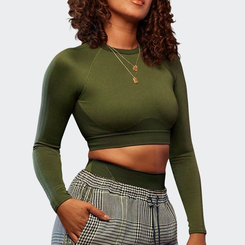 Adidas x Ivy Park Seamless Cropped Long Sleeve Top